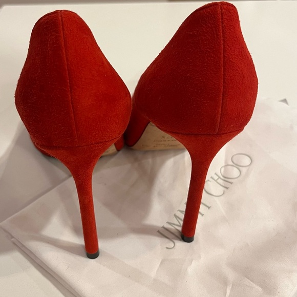❤️ Jimmy Choo Romy 100 red suede pumps - Picture 3 of 6